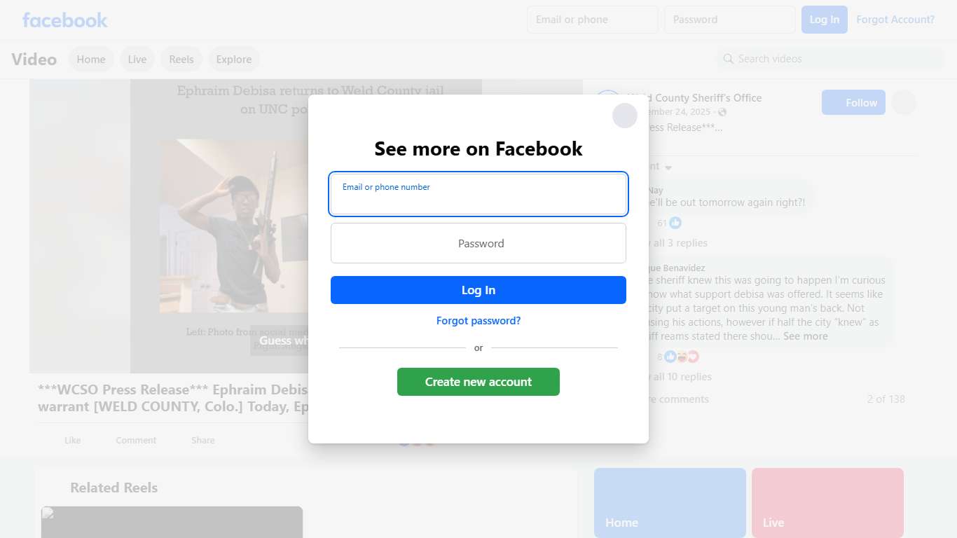 ***WCSO Press Release*** Ephraim Debisa returns to jail on UNC Police warrant [WELD COUNTY, Colo.] Today, Ephraim Debisa, 21, was arrested again by the Greeley Police Dept. with the help of the Weld County Sheriff’s Office STRIKE team. Debisa was arrested on a warrant issued by the University of Northern Colorado Police alleging: • Unlawful possession of weapon on a school grounds-Felony • Trespass 1 Inhabited Dwelling-Felony “I knew this would happen. I am glad no one was hurt,” said, Sheriff S