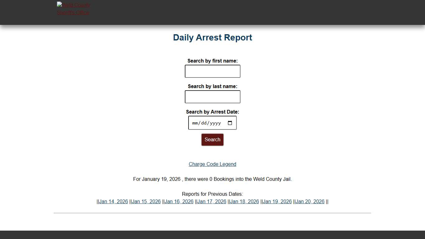 Weld County: Sheriffs Office Arrested Report